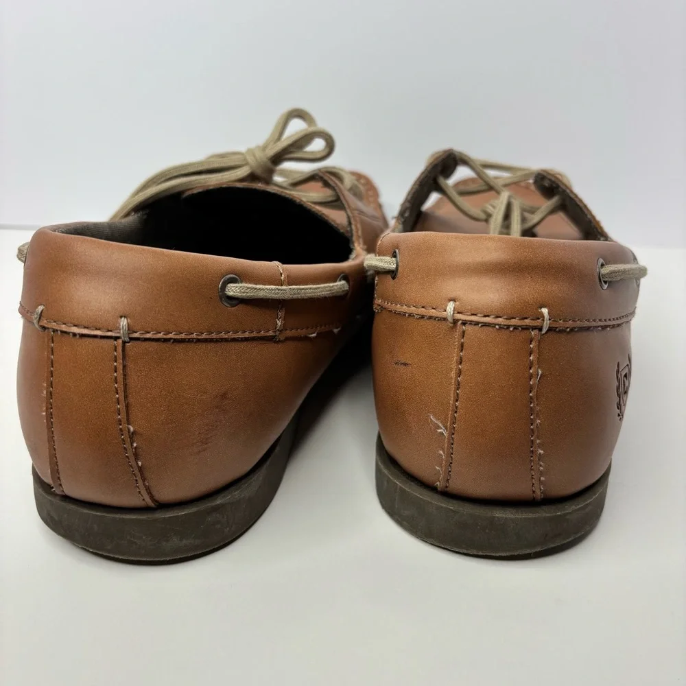 Chaps Boat Shoes Mens 10.5 M Casual Slip On Loafers Brown Fabric Benny Comfort